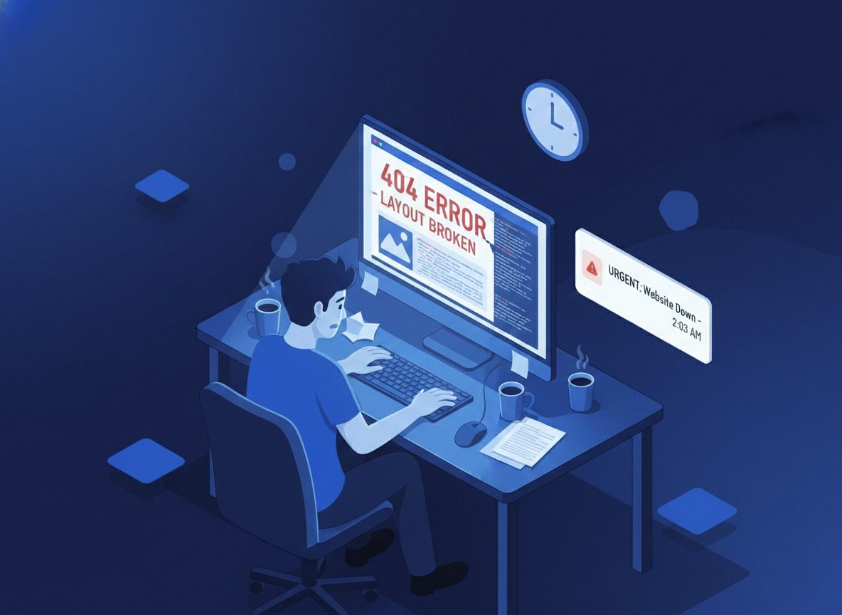 Website Down 404 Error Late Night